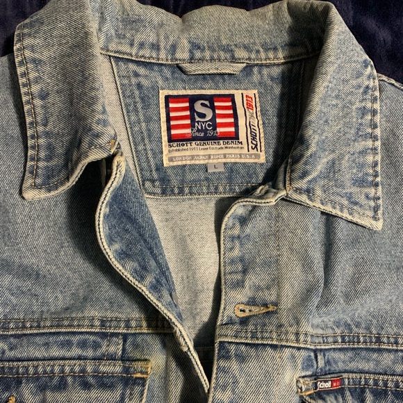 Schott NYC Blue Genuine Denim Jacket. - Picture 5 of 6